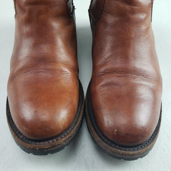 Freebird Alamo Leather Ankle Boot Womens 8 Brown Wool Lined Side Zip Weathered - Picture 5 of 14